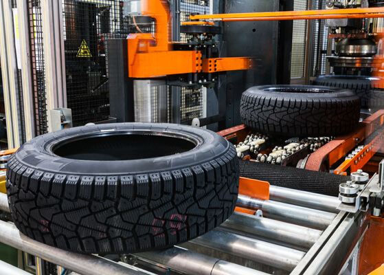 Tire assembly line
